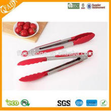 Food Grade Silicone Alimentos Tongs Cozinha Seguros Tongs / Silicone Grip Cozinha Tongs / aço inoxidável Alimentos Tongs